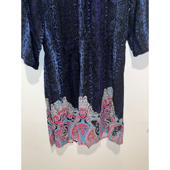 Ariat Womens M Blue & Purple Snake Print Dress With Paisley Hem - Picture 3 of 9